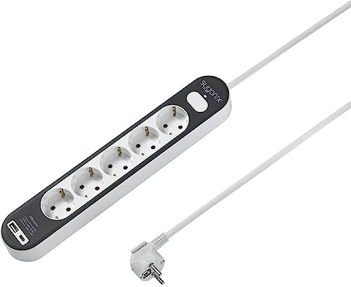 Sygonix SY-4755368 Steckdosenleiste mit Schalter Weiß, Grau Schutzkontakt 1 St.