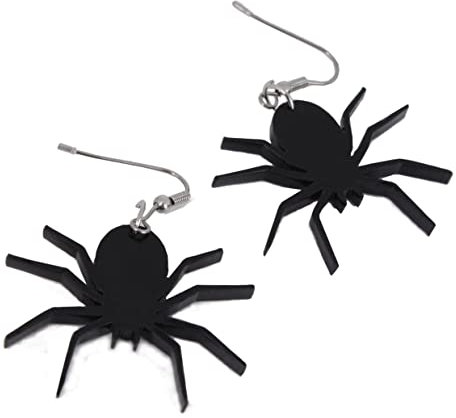 Halloween Ohrringe Dunkel Modeschmuck Hexe Schwarz Fledermäuse Geist Totenkopf Kürbis Party Gothic Edelstahl (Spinnen)