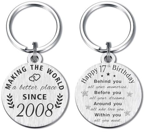 ABBNT Cadeaux d'anniversaire pour filles et garçons, cadeaux de naissance en 2006, porte-clés d'anniversaire de 17 ans, décorations d'anniversaire de 2006