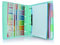 Carpeta & Block A4 Blush Pastel - Carpeta de 4 Anillas con bordes reforzados y Cierre de Gomas - Incluye 100 hojas con10 Separadores Dobles mas 80 Indicadores adhesivos by Office Box (Azul Blush)