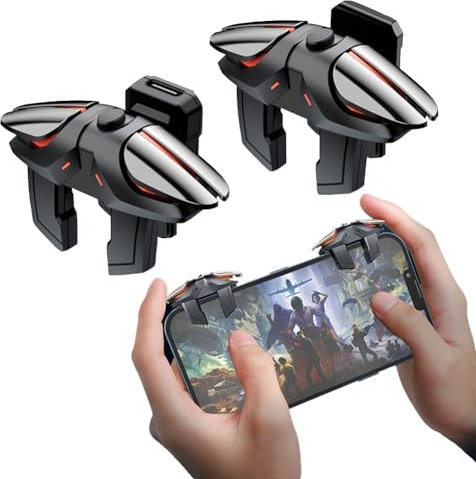 Ozkak Trigger Mobile Controller per Telefono, Joystick Grilletti L1R1 L2R2 Rapid-Fire Tiro Veloce 5 Livelli per PUBG COD Cellulare Android e iOS Gioco Mobili
