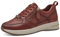 Tamaris COMFORT Damen Sneaker flach aus Leder mit Reißverschluss, Braun (Cognac Str.), 36 EU