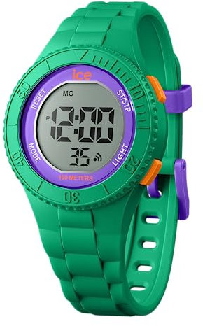 ICE-WATCH - Ice Digit Green Purple Orange - Montre Verte pour Garçon avec Bracelet en Plastique - 021616 (Small)