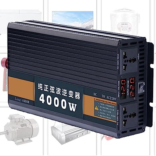 Wechselrichter Reiner Sinus 4000W/5000W/6000W/7000W/8000W/10000W/12000W Spannungswandler 12V 24V 48V 60V auf 220V 230V Inverter Pure Sine Wave Auto Wechselrichter mit Steckdose (24V,4000W)