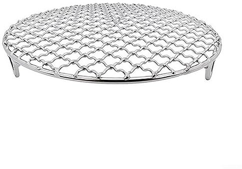 ARMYJY Grille de cuisson ronde de 27 cm en fil d'acier inoxydable pour barbecue avec pieds