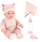 eDollable Babypuppen Spielzeug 30 cm mit Zubehör, das eine weiche Decke, abnehmbare puppenkleidung, einen Schnuller und EIN Fläschchen umfasst Kleinkinder ab 3 Jahren
