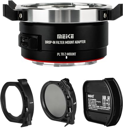 Meike MK-PLTZ-C Adaptador de montura de enfoque manual con filtros ND y UV variables para objetivos de cine ARRI con montura PL a cámaras con Z de Nikon