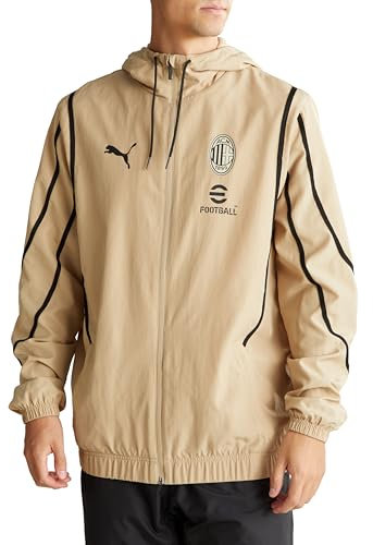 Puma AC Milan Herren-Jacke 2024 2025, Erwachsene, Prairie Tan/Puma Schwarz (26), L