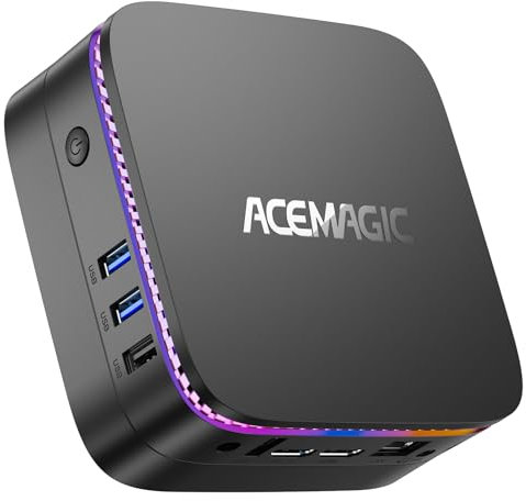 ACEMAGIC AK1Plus RGB Mini PC, 12th Gen Ιntel Alder Lake Ν95 (fino a 3.40 GHz), 16 GB DDR4 1024GB M.2 2280 SSD, Mini Computer Desktop con 4K UHD | RGB Light | RJ45 per ufficio Home Theatre