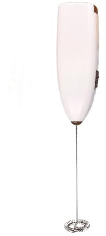 Milk Frother with a Whisk, Handheld Electric Foam Maker, Handheld Coffee Whisk Stirring Stick, Portable Mini Blender Foam Mixer for Latte, Matcha, Hot Chocolate (White)