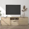 TJROO TV-Schrank mit Schubladen, Sonoma-Eiche, 140 x 35 x 40 cm, mehrschichtiges Holz, TV-Schrank mit Schubladen, Schubladen, Holz, Fernsehmöbel, Fernseher, Wohnzimmer, Konsole