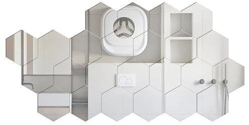 KSBBHDS 24 adesivi da parete esagonali in acrilico, adesivi da parete, decorazione per la casa, adatti per pareti, soggiorno, bagno, camera da letto (126 x 110 x 63 m)