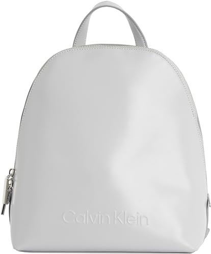 Calvin Klein Damen Rucksack Embossed Round Elegant, Grau (Mirage Gray), Einheitsgröße
