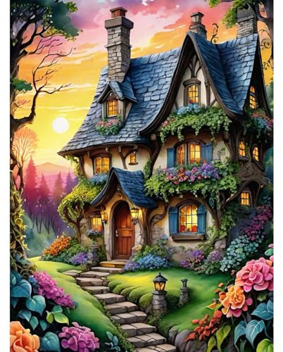 Viart Peinture par numéros Paysage, Kit Loisirs Créatifs Adultes, Peinture par numéros Adultes, Kit Peinture, pour Décoration murale de la maison 30 x 40 cm