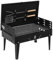 Holzkohlegrill, quadratischer Hochleistungs-BBQ-Grill, perfekt für Picknicks im Freien, Terrasse, Garten und Grillen im Hinterhof, Camping-Picknick-Kocher, Schwarz, 44 x 27 x 7 cm