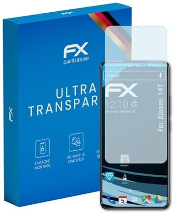 atFoliX Lámina Protectora de Pantalla compatible con Xiaomi 14T Película Protectora, ultra transparente FX Protector Película (3X)
