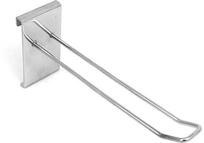 20-Pack of 10-Inch Grid Mesh Euro Hooks, Single Prong Metal Pegs for Shop Display, Heavy Duty Gridwall Hooks, Durable Chrome Finish, Easy to Install