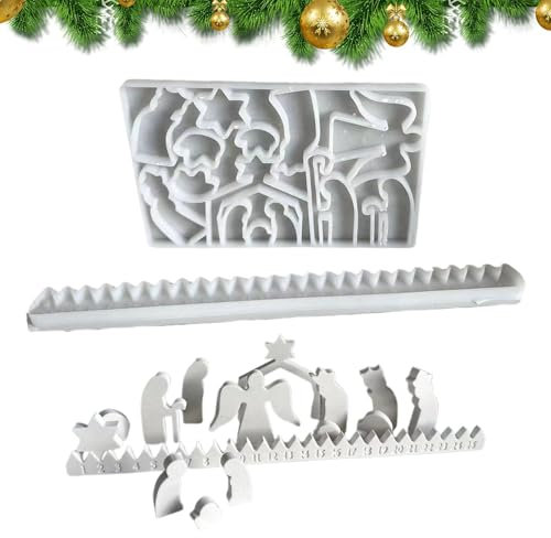 Weihnachtskrippe Silikonform Gießformen, Weihnachten Silikonform Adventskalender Silikonform Weihnachts Countdown Silikonform Für Weihnachtsdekorationen