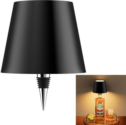 KERNOWO LED Akku Flaschenlampe, Touch Control 5200 mAh Tischlampe kabellos mit Stufenlos Dimmbarer, 3 Modi, IP54 wasserdichte Tischleuchte für Innen und Außen, Esstisch Schlafzimmer Garten Bar
