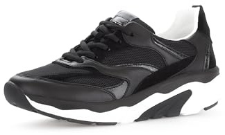 Gabor Damen Low-Top Sneaker, Frauen Halbschuhe,schnürschuhe,schnürer,straßenschuhe,Strassenschuhe,Sportschuhe,schwarz,40.5 EU / 7 UK