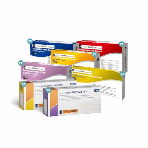 Berkeley Health His & Hers Health Check Bundle - Iron Deficiency, Thyroid TSH, Vitamin D, Bowel FOB, Prostate PSA & UTI Rapid Tests - Self-Testing Kit for Personal Wellness Screening