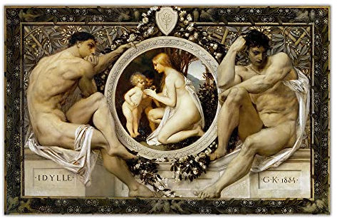 Peinture par numéros à faire soi-même pour adultes Gustav Klimt, Idylle, 1884》 Kits de peinture sur toile Cadeaux Arts Artisanat pour la décoration de la maison