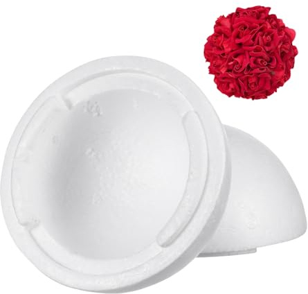 Operitacx Foam Ball Foam Mushrooms Bowl Hydroponic Vases Foam Board Large Polystyrene Half Spheres Mini Dollhouse Toilet Bonsai Plant Pot Decor Bubbles Succulent Blowing Aero White