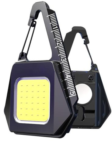 NHQZ 2pz Oligh Mini Torcia Elettrica a LED 4 modalità Mini Torcia Portachiavi Luce Magnetico Multifunzione 800 Lumen Impermeabile con Apribottiglie Base Magnetica per Campeggio/Riparazione/Emergenza