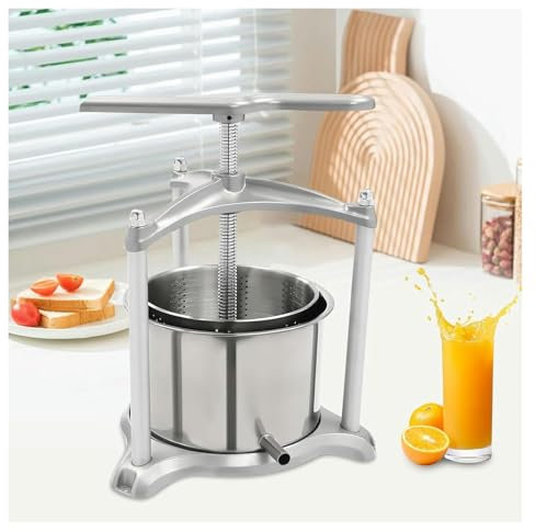 DXYOYONGOZ Weinpresse, honigpresse, Obstpresse, 6L Manuelle Weinpresse, Obst-Apfelweinmühle, Doppelfässer aus Edelstahl, for Apfelwein, Käse, Kräuter, Gemüse