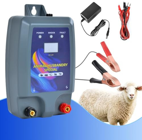 10 KM ClôTure éLectrique, ClôTure éLectrique Pour Animaux, electrificateur cloture electrique 12 V, clôture électrique avec affichage pour chevaux, poneys, moutons et élevage de volailles