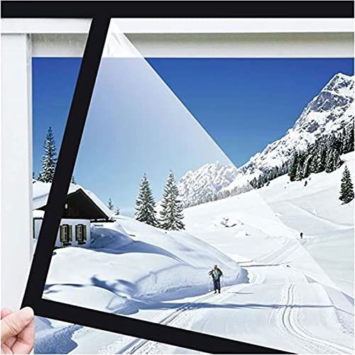 Thermal insulation film Winter Window Insulation Film for Cold Protection and Soundproofing 145x185cm (57x72.8in) Thermal Insulation Film for Warmth Black Color