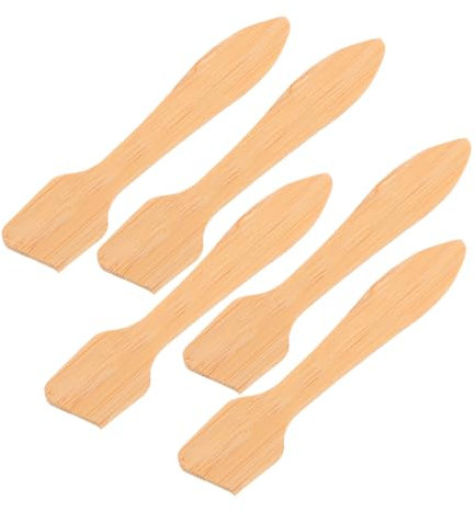 VALICLUD 5pcs Bamboo Spatula Mini Beauty Spatula Makeup Mixing for Facial Mask Application Reusable Wooden Scraper