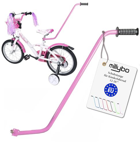 millybo UNIVERSELLE Schubstange für Kinderfahrrad Schiebestange Lernhilfe (lila)