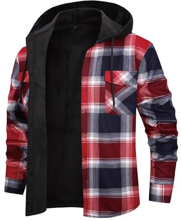 Iris Sprite Chemise à Carreaux rembourrée Chaude pour Homme (Rouge - 2,M