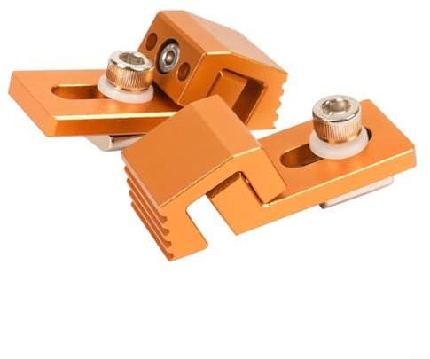 CNC-Seitendruckplatten-Klemmen-Set mit niedrigem Profil, T-Schiene, Aluminium-Halteklammern für CNC3018 Fräs- und Graviermaschinen, Gelb, 2 Stück