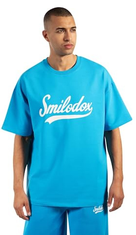 SMILODOX Herren T-Shirt Lorik - Locker geschnittenes Oversize Shirt mit Retro Frontprint, bequemem Rundhalsausschnitt und weichem Material für einen modernen Streetwear Look