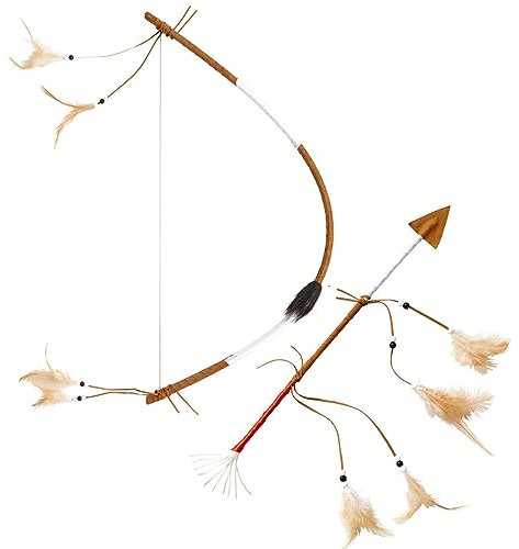 NET TOYS Indianisches Pfeil und Bogen Set Indianer Pfeilbogen 60 cm Bogenschießen Sioux Langbogen