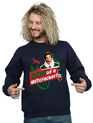 Elf Men's Son Of A Nutcracker Sweatshirt Large Navy Blue