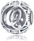 FOREVER QUEEN Alphabet Buchstabe Q Charm Bead mit klaren Zirkonia kompatibel für europäische Armbänder 925 Silber Sterling Charm Anhänger,BJ09121-Q MEHRWEG