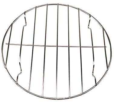 BESTONZON - Parrilla redonda de acero inoxidable, rejilla de repostería, rejilla de enfriamiento para galletas, pasteles, ahumar, barbacoa, enfriamiento, 22 cm