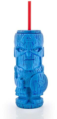Captain america Geeki Tikis Marvel Tumbler | Tiki Style Cup | Holds 19 Ounces