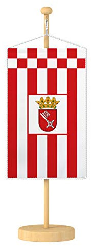 Vispronet® 15 x 25 cm Bremen Tischbanner Bundesländerfahnen Set ✓ Fahne & Ständer ✓ Kordel-Rand