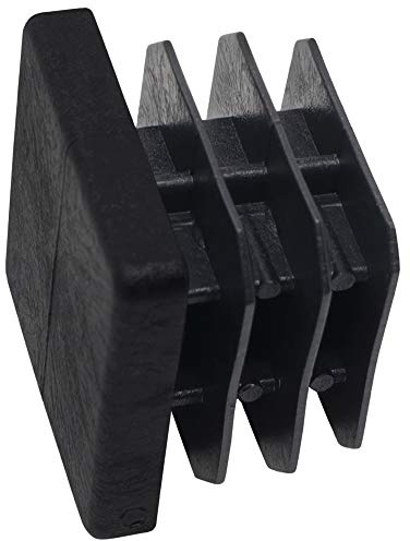 Adsamm® / 4 x Lamellenstopfen/Schwarz / 26x26-28x28 mm/Quadratisch/Möbelgleiter für Stahlrohrstühle/Endkappen für Quadrat-Rohre