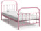 vidaXL Bettgestell Klassisch Metallbett Bett Einzelbett Schlafzimmerbett Bettrahmen Lattenrost Ehebett Schlafzimmermöbel Rosa Metall 90x200cm