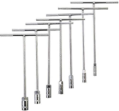 ZHFF Clé hexagonale en Forme de T, Clé Hexagonale Longue, Ensemble De Douilles Métriques, Et De Réparation Automatique Outils, 8 Mm, 10 Mm, 12 Mm, 13 Mm, 14 Mm, 17 Mm, 19 Mm (7 Pièces)