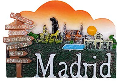 Imán 3D Madrid España para nevera, recuerdo de viaje, regalo para decoración del hogar, cocina, nevera, calcomanía magnética