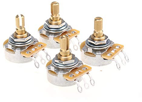 CTS 450G No-Load A250K Pots Messing Short Split Shaft 1/4 Zoll 10% Audio Taper Potentiometer für E-Gitarre Bass(4er Set)