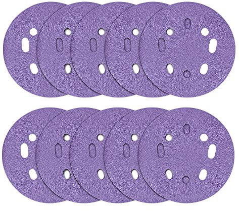 Trend Aluminium Oxide 125mm Random Orbit 120 Grit Sanding Discs, AB/125/120A, Pack of 10
