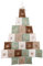 Rayher calendario dell’Avvento da appendere a forma di Albero di Natale, 95x64cm, in tessuto con taschine numerate, colori marrone turchese creme, 46555000