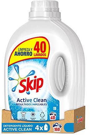 Skip Detergente Líquido Active Clean 40 lavados - Pack de 4